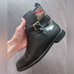 House Check and Leather Ankle Boots.